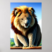 Koel en schattig Hybrid Lion Koala | AI Art. Poster (Voorkant)