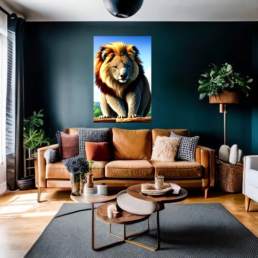 Koel en schattig Hybrid Lion Koala | AI Art. Poster