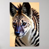 Koel- en schattige hybride Zebra Hyena | AI Art. Poster (Voorkant)