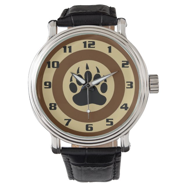 Koel en stijlvol Beer Pride Beer Paw Horloge (Voorkant)