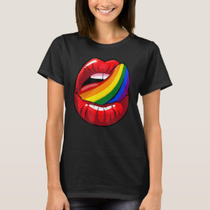 Koel- en tongregenboogkleuren t-shirt