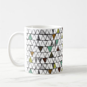 Koel en trendy naadloos patroon van met de hand ge koffiemok