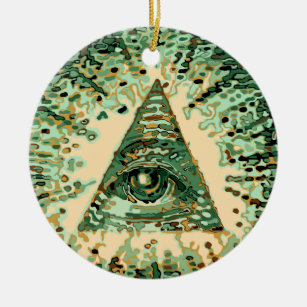 Koel en uniek Camouflage Illuminati Keramisch Ornament
