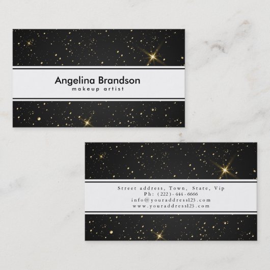 Koel en uniek Visitekaartje witte Confetti (Voorkant / Achterkant)