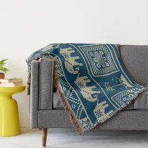 Koel Etnisch patroon Trendy olifanten blauw