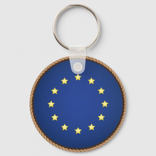 Koel Europees Unie Vlag Zegel Sleutelhanger (Voorkant)
