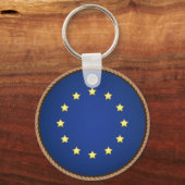 Koel Europees Unie Vlag Zegel Sleutelhanger (Voorkant)