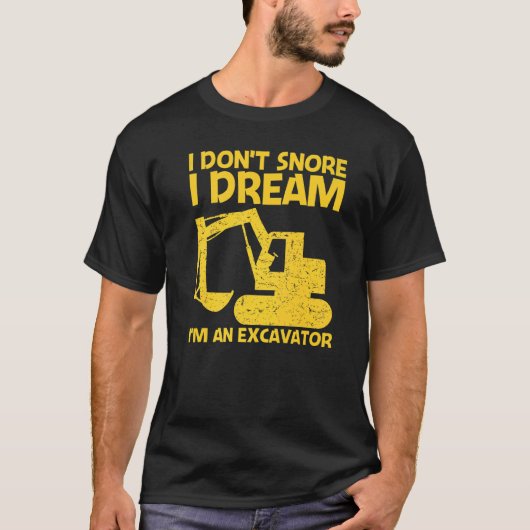 Koel-excavator voor mannen - zware apparatuur oper t-shirt (Voorkant)