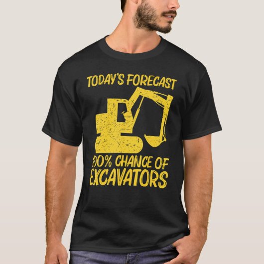 Koel-excavator voor mannen - zware apparatuur oper t-shirt (Voorkant)