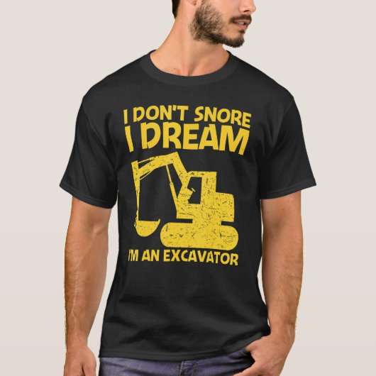 Koel-excavator voor mannen - zware apparatuur oper t-shirt (Voorkant)