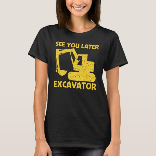 Koel-excavator voor mannen - zware apparatuur oper t-shirt (Voorkant)