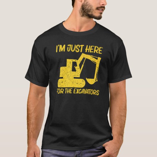 Koel-excavator voor mannen - zware apparatuur oper t-shirt (Voorkant)