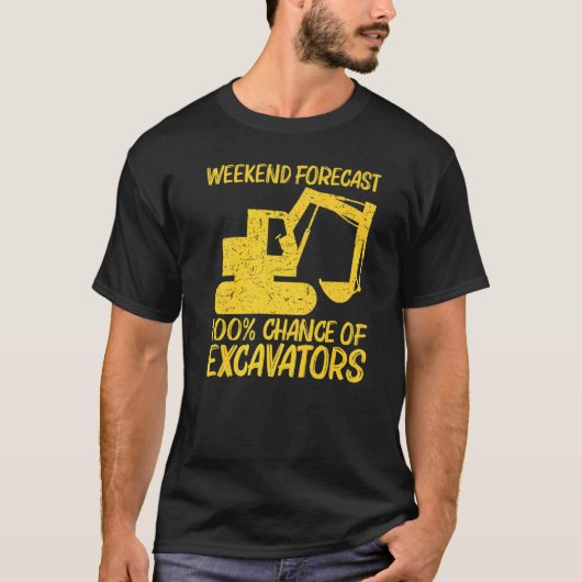Koel-excavator voor mannen - zware apparatuur oper t-shirt (Voorkant)