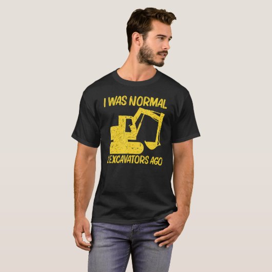 Koel-excavator voor mannen - zware apparatuur oper t-shirt (Voorkant volledig)