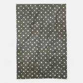 Koel-fashionable witte poka stipt donkergrijze gri theedoek (Verticaal)