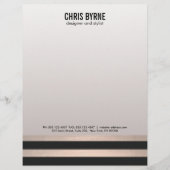 Koel, fijn zwart en Roos gouden strips Briefhoofd Ontwerp (Voorkant)