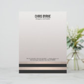 Koel, fijn zwart en Roos gouden strips Briefhoofd Ontwerp (Staand voorkant)