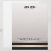 Koel, fijn zwart en Roos gouden strips Briefhoofd Ontwerp (Voorkant / Achterkant)