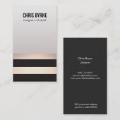 Koel, fijn zwart en Roos gouden strips Visitekaartje (Voorkant / Achterkant)