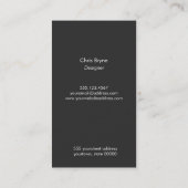 Koel, fijn zwart en Roos gouden strips Visitekaartje (Achterkant)