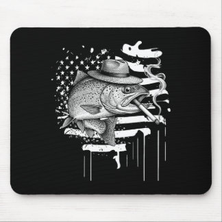 Koel forel vis roken outdoor hengelaar humor kunst muismat
