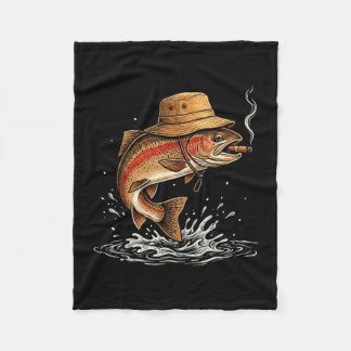Koel forelvis roken outdoor hengelaar humor kunst  fleece deken
