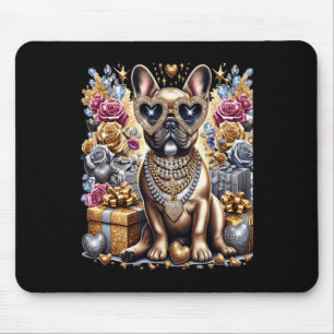 Koel Frenchie Bulldog Ketting Blingeecore Kerstmis Muismat