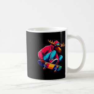 Koel funky eland skateboarden illustratie kunst 1  koffiemok