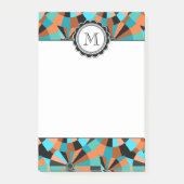 Koel Futuristische cirkels in Oranje en Aqua Post-it® Notes (Voorkant)