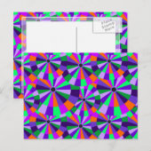 Koel Futuristische cirkels in Oranje en Paars Briefkaart (Voorkant / Achterkant)