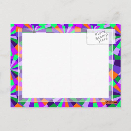 Koel Futuristische cirkels in Oranje en Paars Briefkaart (Achterkant)