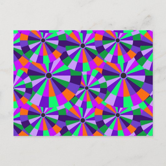 Koel Futuristische cirkels in Oranje en Paars Briefkaart (Voorkant)