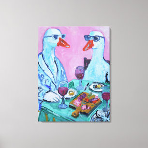 Koel Gans Wijn & Charcuterie Date Canvas Afdruk