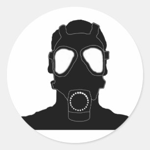 Koel gasmasker ronde sticker
