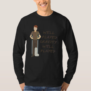 Koel gebroken been voor kinderen zwaartekracht kne t-shirt