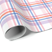 Koel gecontroleerd patroon van rood blauw Violet Cadeaupapier (Rol Hoek)
