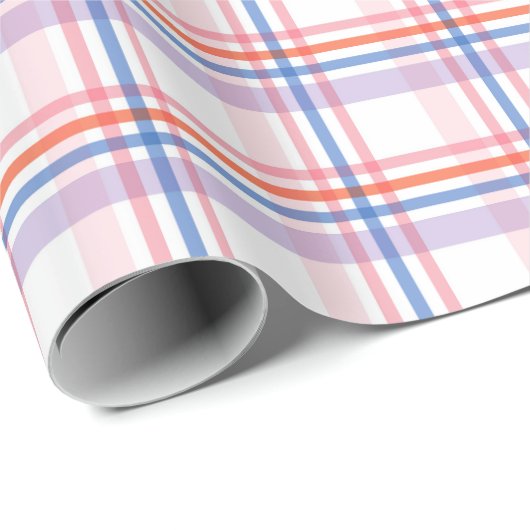 Koel gecontroleerd patroon van rood blauw Violet Cadeaupapier (Rol Hoek)