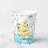 Koel geel 1e rubber eend verjaardagsuitnodigingen papieren bekers (Voorkant)