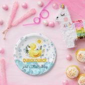 Koel geel 1e rubber eend verjaardagsuitnodigingen papieren bordje (Feest)