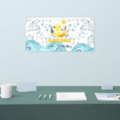 Koel geel 1e rubber eend verjaardagsuitnodigingen spandoek (Beurs)