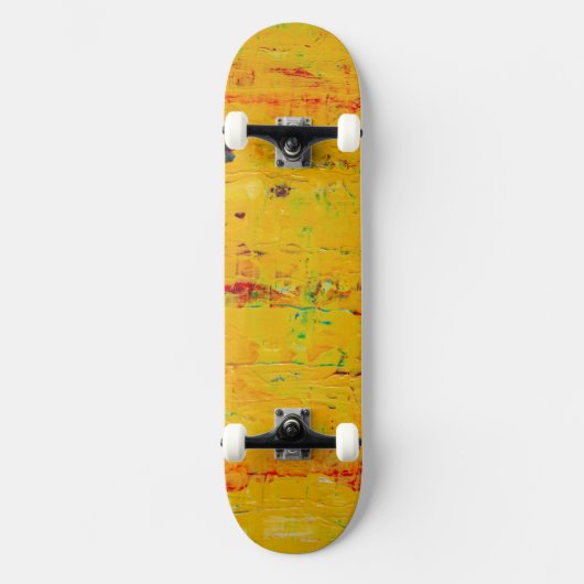 Koel Geel Esthetisch Kunst Persoonlijk Skateboard (Voorkant)