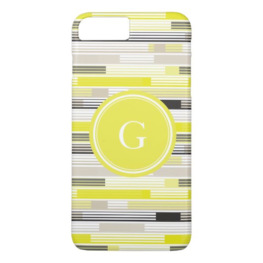 Koel geel grijs zwart gestreept aangepaste monogra Case-Mate iPhone case (Achterkant)