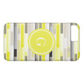 Koel geel grijs zwart gestreept aangepaste monogra Case-Mate iPhone case (Achterkant (Horizontaal))