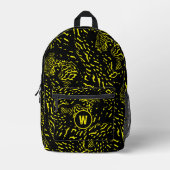 Koel Geel Tijger Wild Dier Print Monogram Bedrukte Rugzak (Voorkant)