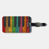 Koel gekleurd antiek grunge-effect piano bagagelabel (Achterkant horizontaal)