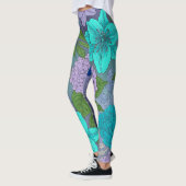 Koel gekleurde bloemleggings leggings (Links)