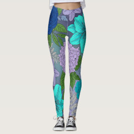 Koel gekleurde bloemleggings leggings