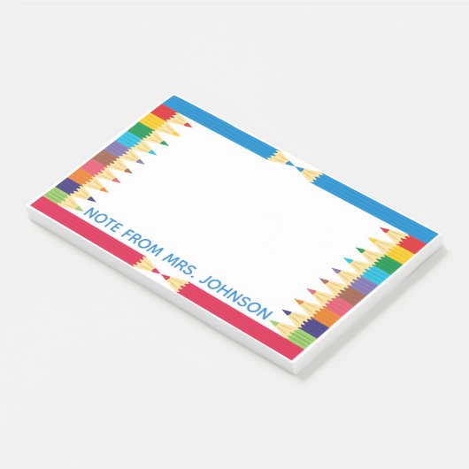 Koel gekleurde potloodhouder post-it® notes (Schuin)