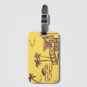 Koel  gele tropische ketting bagagelabel (Voorkant (verticaal))