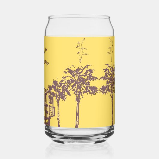 Koel  gele tropische ketting blikvorm glas (Achterkant)